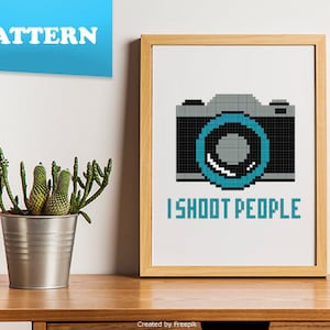 I Shoot People - with camera - cross stitch pattern | Photographers | Funny | Sarcastic | Snarky | PDF Pattern | Easy cross stitch