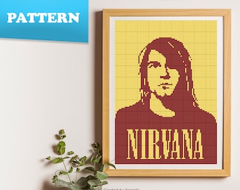 Kurt Cobain - Nirvana - cross stitch pdf pattern