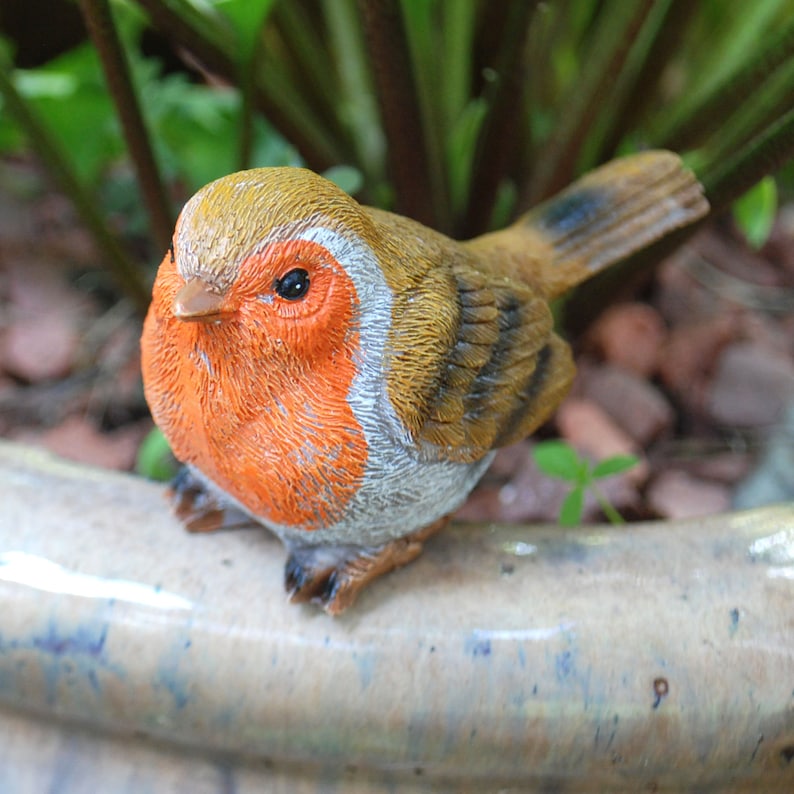 3 Pot Topping Robin Bird Garden Ornaments image 2