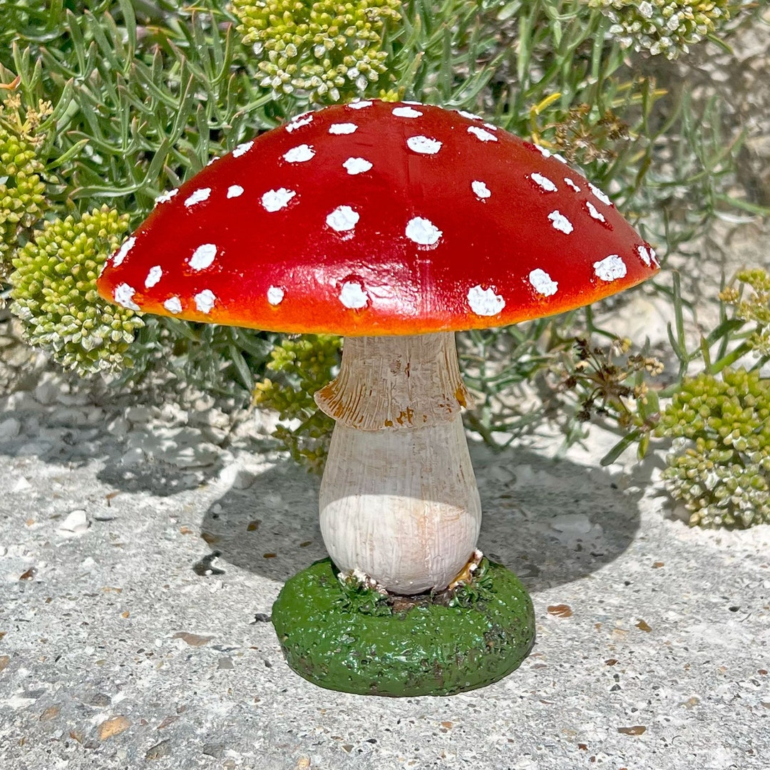 Large Garden Mushroom Ornament Red Cap Toadstool Outdoor Etsy UK