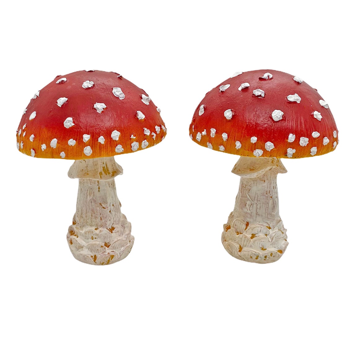 Set Of 3 Garden Mushroom Ornaments Etsy