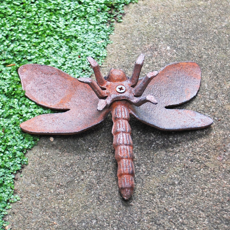 Cast Iron Dragonfly Garden Ornament Decor Etsy UK