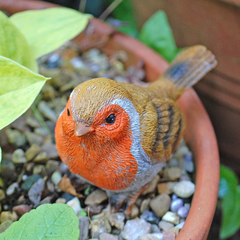 3 Pot Topping Robin Bird Garden Ornaments image 4