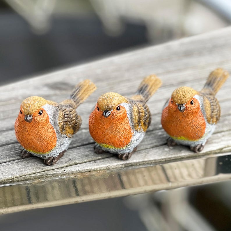 3 Pot Topping Robin Bird Garden Ornaments image 10