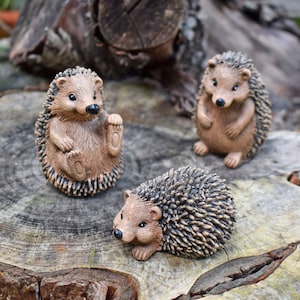 Set of 3 Hedgehog Garden Animal Ornaments Outdoor Statues