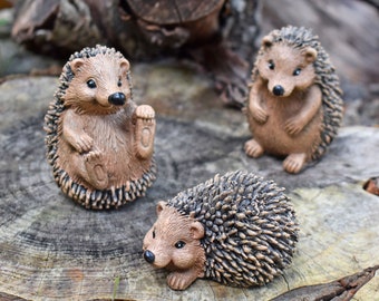 Set of 3 Hedgehog Garden Animal Ornaments Outdoor Statues