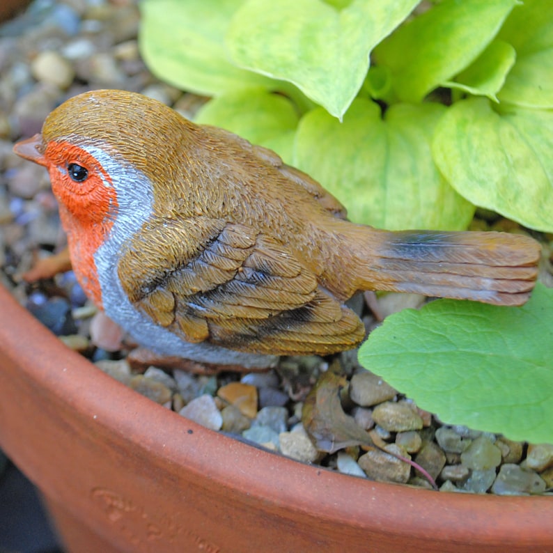 3 Pot Topping Robin Bird Garden Ornaments image 3