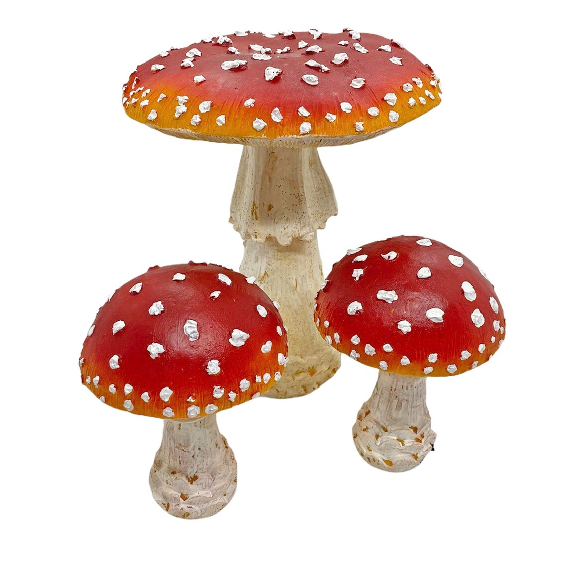 Set Of 3 Garden Mushroom Ornaments Etsy
