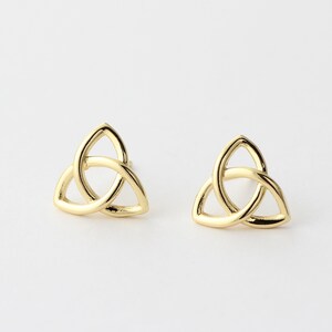 8pcs Plated Gold Triangle Ear Stud Earring 11mm