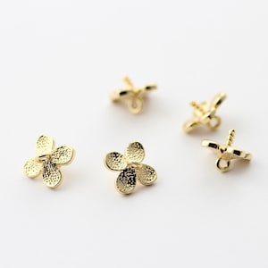 8pcs Gold Plated  Floral Bead Cap ,Bead Cap Bails with Pin Cups Jewellery Making Findings 7.5x7x5nmm