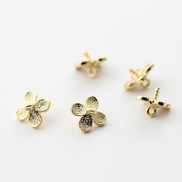 8pcs Gold Plated  Floral Bead Cap ,Bead Cap Bails with Pin Cups Jewellery Making Findings 7.5x7x5nmm