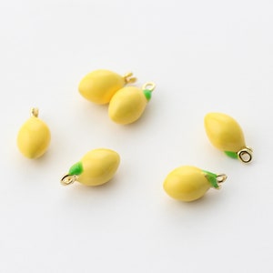 6pcs Rhodium Plated/Gold Plated  Brass Lemon Earring Charms 13x7mm