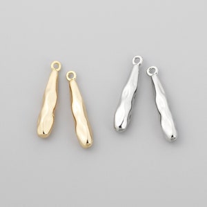 6pcs Gold Plated/Rhodium Plated Hammered Teardrop Charms,Water Drop Pendants