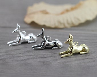Anubis Charms: Ägyptische Kupfer Anhänger (20x12x6.5 mm) (4 Stück)