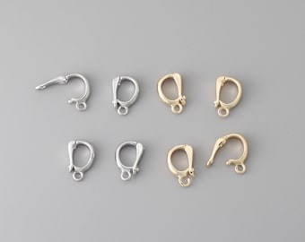 8pcs Gold Plated/Rhodium Plated Pendant Clasp,Bail pendant,Bail Connector,Push Lock Pendant Bail 10x7x3mm