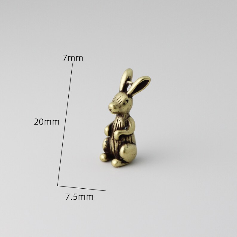 6 pièces argent ancien/bronze antique lapin breloques laiton lapin pendentifs fabrication de bijoux 20x7.5x7mm Antique Bronze