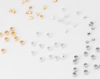 500 szt. złotych i srebrnych koralików zaciskanych - 1,5 mm 2 mm - Wyrób biżuterii
