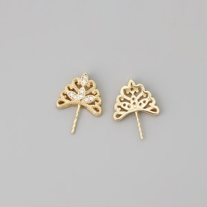 6pcs Gold Plated Crown Bead Cap ,Bead Cap Bails with Pin Cups,Jewellery Making Findings,Bead Cap with Peg