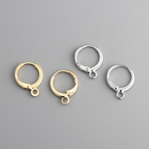 20Pcs Gold Plated/Rhodium Plated Round Leverback Earring Hooks,Gold Leverback Ear Hooks,French Clip Earrings,Earring Findings 11x15mm