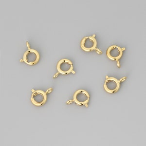 4Stk 14k vergoldete 6mm Karabinerverschluss, runder Karabinerverschluss, Schmuckzubehör, Schmuckherstellung