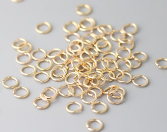 200 18k Gold Plated Jump Rings: Brass Jewelry Connectors