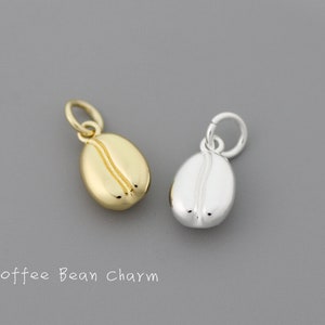 6pcs Coffee Bean Charms,Coffee Bean pendant Necklace, Coffee Lover Charms jewelry Making,14K Gold- Plated ,Coffee Bean Bracelet Charms