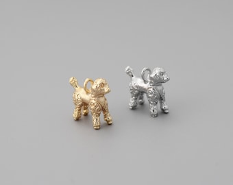 10pcs Gold/ Silver Tone 3D Dog Charm, Jewelry Making, Diy Material, Jewelry Supplies