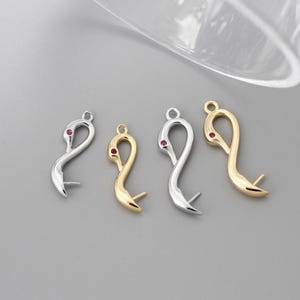 10pcs Swan Pendant Setting, Half Drilled Irregular Pearl Mounts, Peg &Cup