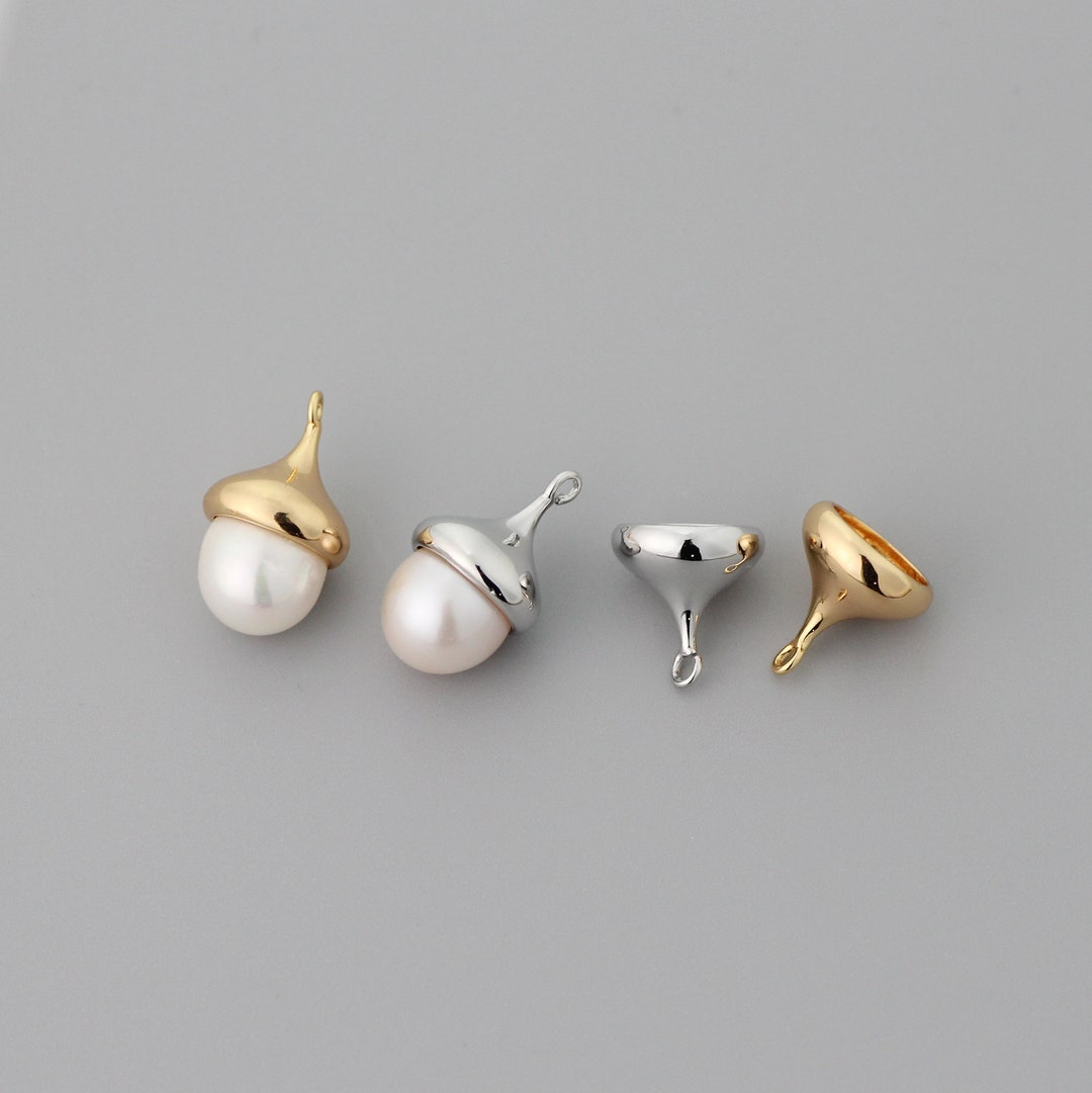 6pcs Gold Plated Acorn Cap,bead Cap Bails With Pin Cups,jewellery