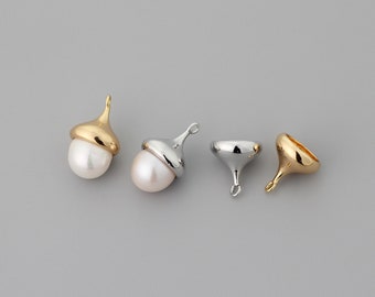 Vergoldete Eichelkappen Anhänger Ösen: Schmuckherstellung Zubehör (6 Stück)