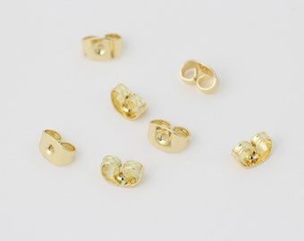 20Pcs 14k Gold Plated Earring Backs , Earrings Stoper ,Earring Posts 7x3mm