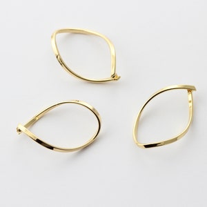 6pcs Plated Champagne Gold ,Twisted Geometry ,earrings Connectors, Curved Charm 28x18x2mm