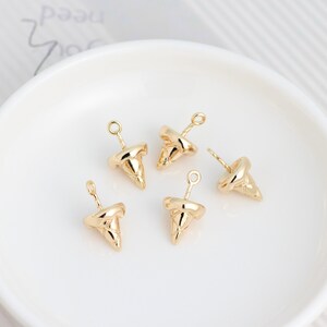 Gold Plated Ice Cream Bead Caps: Brass Charms (6pcs)