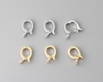 6pcs Gold Removable Bail, Gold Plated/Rhodium Plated Brass, Pendant Enhancer Clasp,Pendant Bail Clasp 13x5x2mm