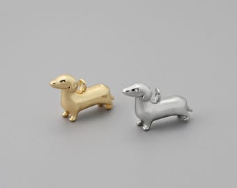 10pcs Gold/ Silver Tone 3D Dog Charm, Jewelry Making, Diy Material, Jewelry Supplies