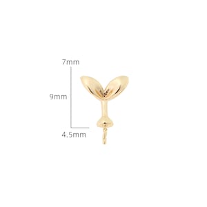10pcs Gold Plated Sprout Bead Cap ,Bead Cap Bails with Pin Cups,Jewellery Making Findings,Bead Cap with Peg