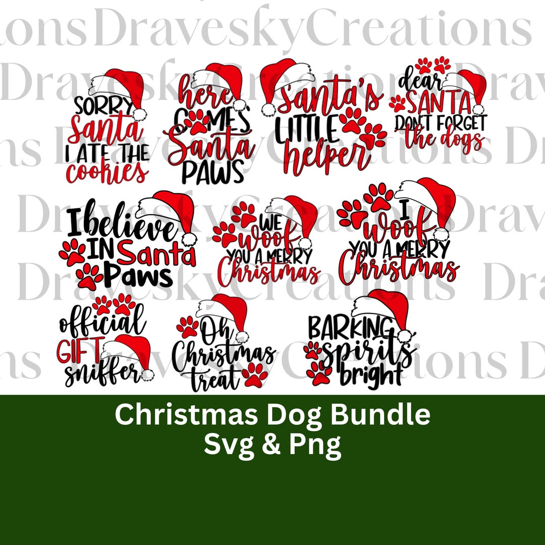 Dog Christmas Bundle Svg Png Dog Bundle Svg Png Christmas Paws Bundle