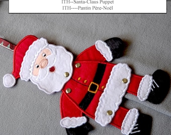 Christmas ITH Embroidery Design Machine Embroidery Santa Claus Puppet Embroidery Perfect for Christmas decoration, Christmas Ornament
