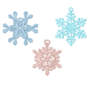 FSL Christmas Ornament Embroidery Design 3 lace Snowflakes Machine Embroidery  FreeStanding Lace Embroidery