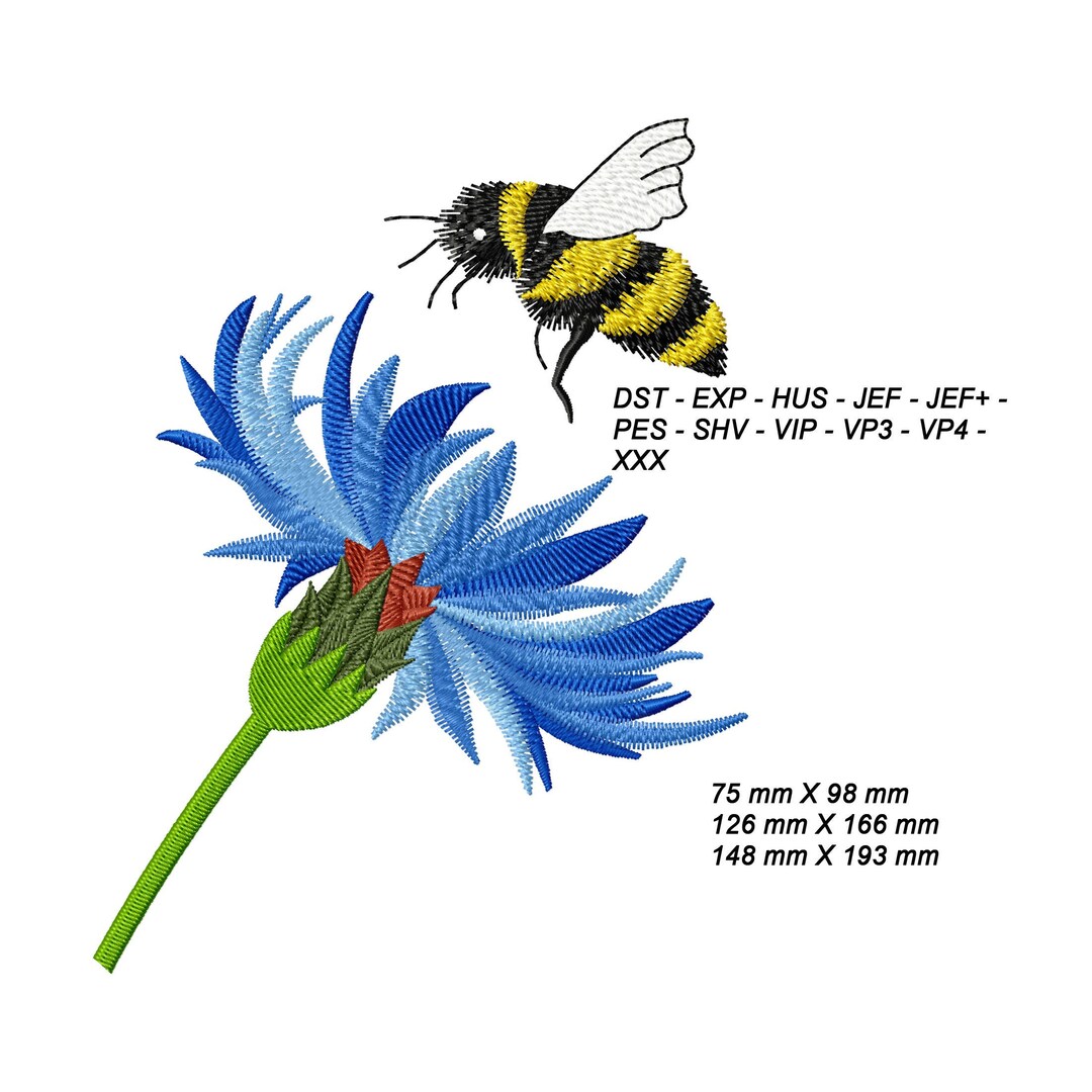 MOUNTAIN CORNFLOWER Embroidery Design Machine Embroidery Etsy