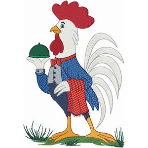 Bird Embroidery ROOSTER Machine Embroidery Designs, Kitchen Embroidery, Animal Embroidery