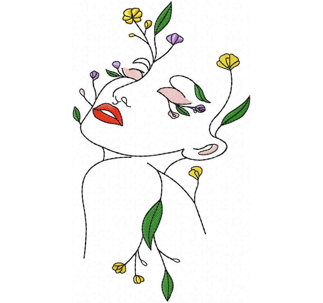 Woman Silhouette Machine Embroidery Designs Woman With Delicate