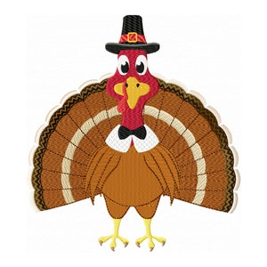 Thanksgiving Turkey Embroidery Design Cute Machine Embroidery, Bird Embroidery, Easter Embroidery