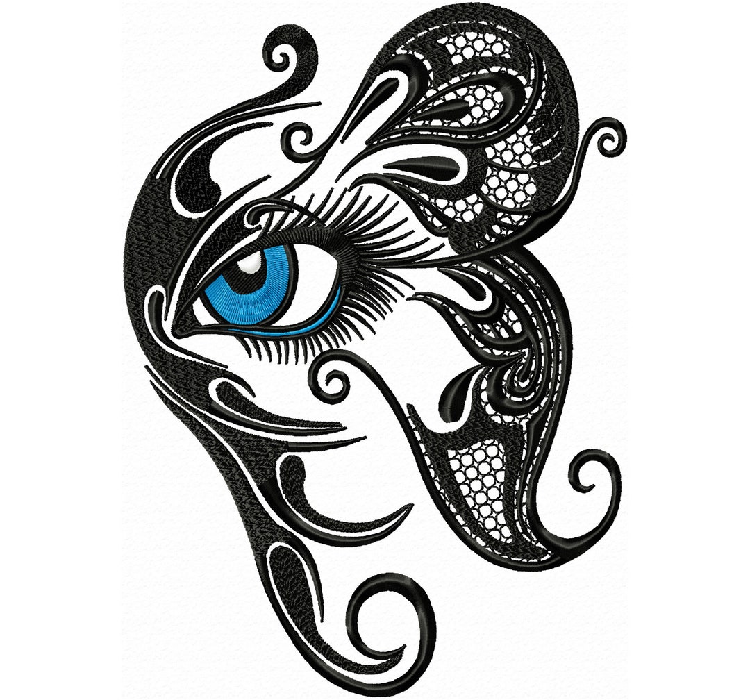 Butterfly Machine Embroidery Design, Butterfly With Eye, Fashion