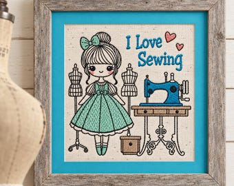 Seamstress Embroidery Design, Machine Embroidery for All Your Sewing Items and Fashion Accessories, 3 Sizes