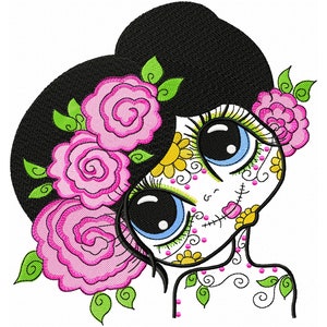 Tattooed Woman Embroidery Design Really Cool Machine Embroidery with Rose Tattoo Floral Embroidery