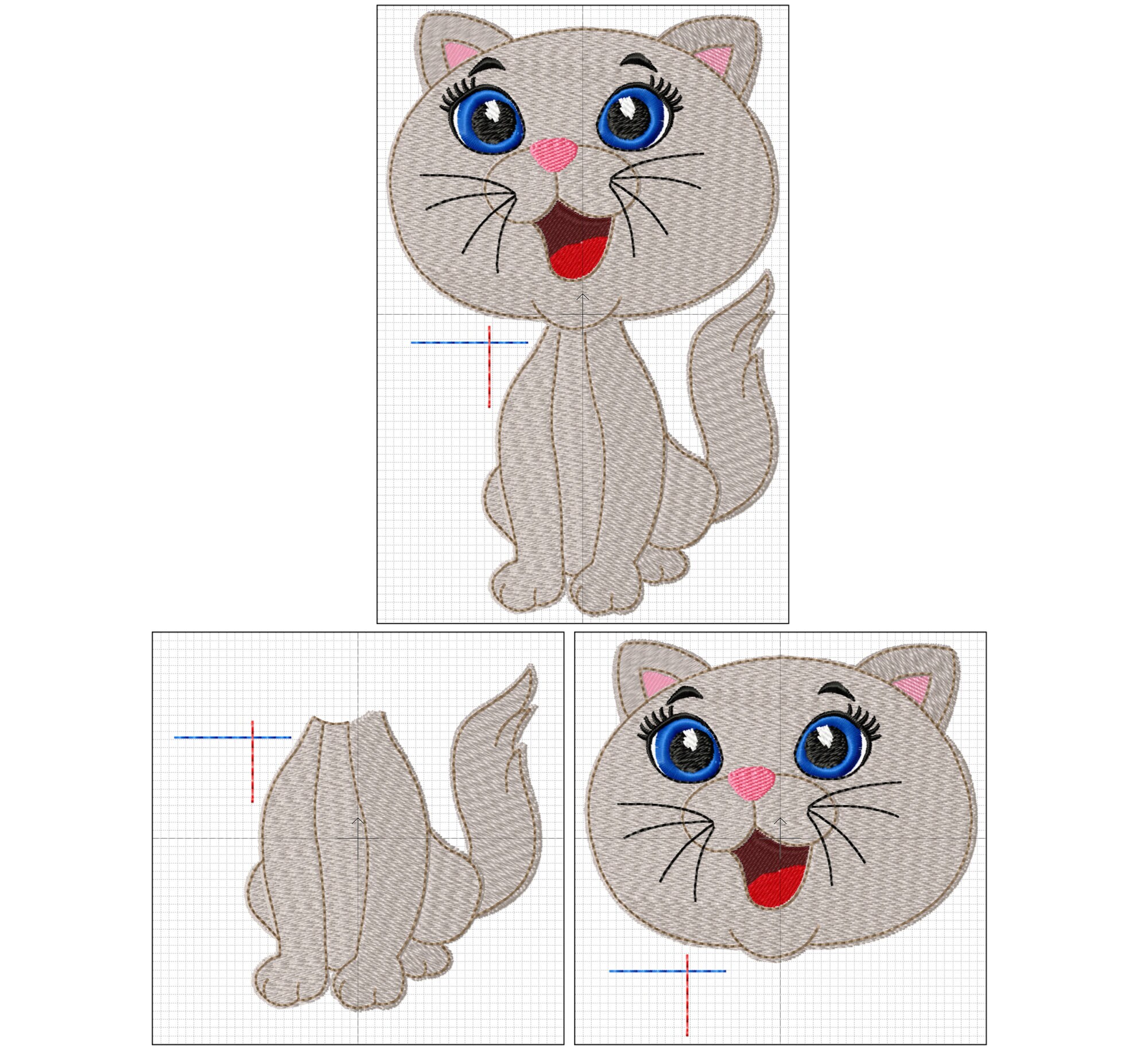 Cat embroidery design cute cat machine embroidery cat  etsy