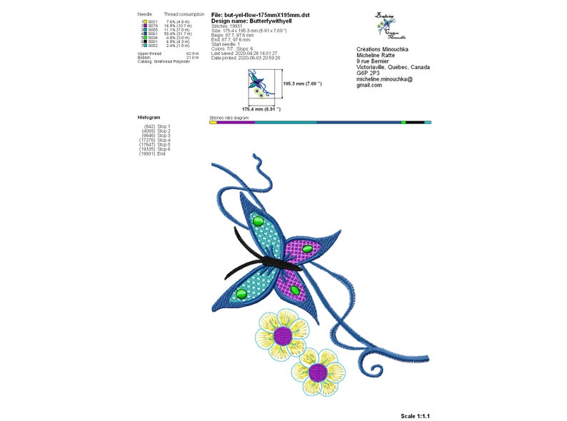 Butterfly With Flowers Machine Embroidery Design, Lace Butterfly