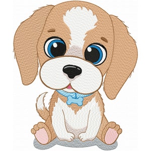 Cute Dog Embroidery Design Animal Machine Embroidery for Child, Puppy Embroidery