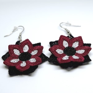 Lace Earrings Embroidery Design FSL Machine Embroidery of 3D Earrings, FreeStanding Lace